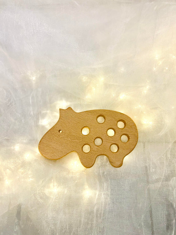 Hippo Baby Gioco di Infilatura in legno